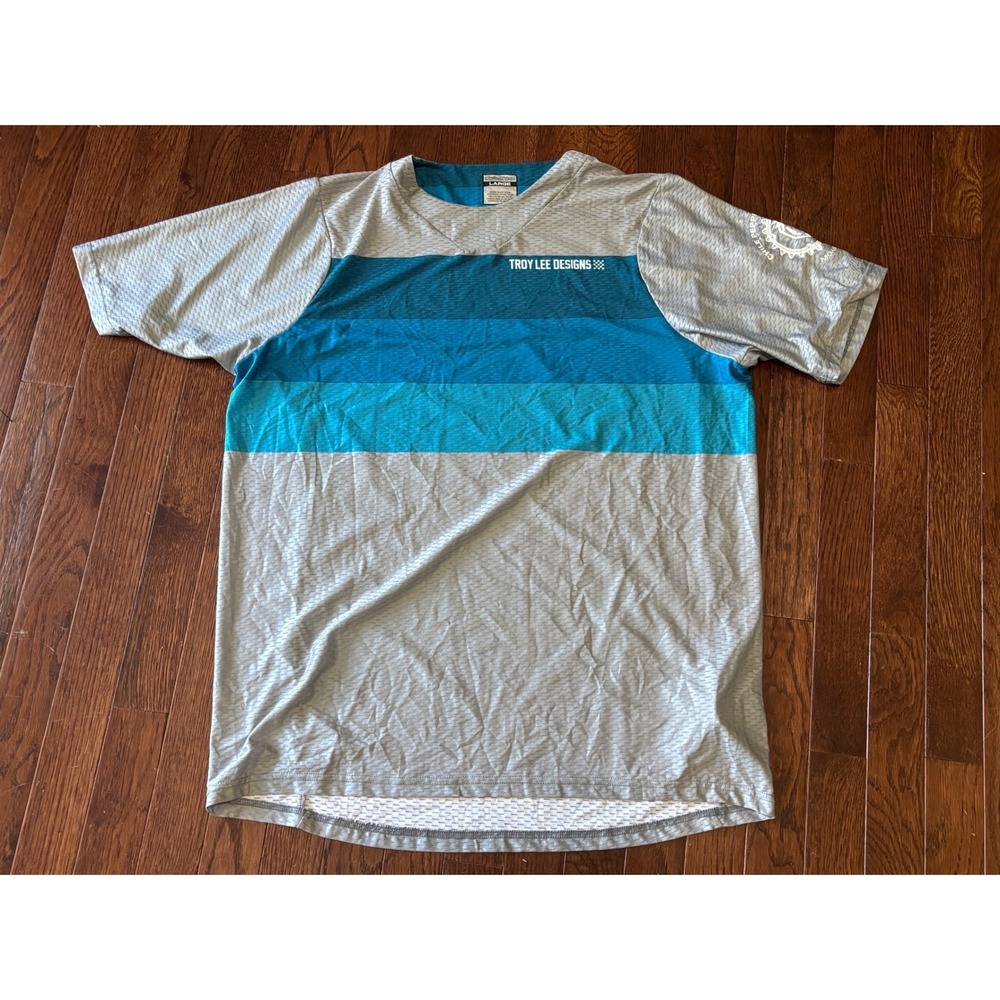 Troy Lee Designs MTB Jersey  L Gray Blue Chile Pepper Moab Utah Mountain Bike